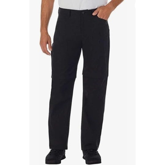 Eddie Bauer Mens 32x30 Black Convertible Tech Zip Off Hiking Cargo Stretch Pants - Picture 1 of 11